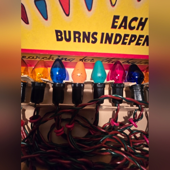 Vtg NOMA Christmas String Lights Late 40s–Early 50s Original Box Tested Working - Picture 7 of 10